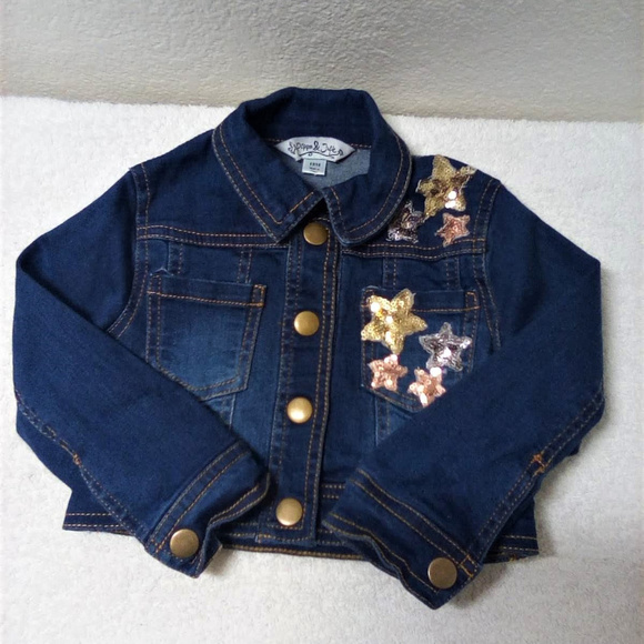 Pippa & Julie Girls Star Rhinestone Jean Jckt 18M - Picture 2 of 8